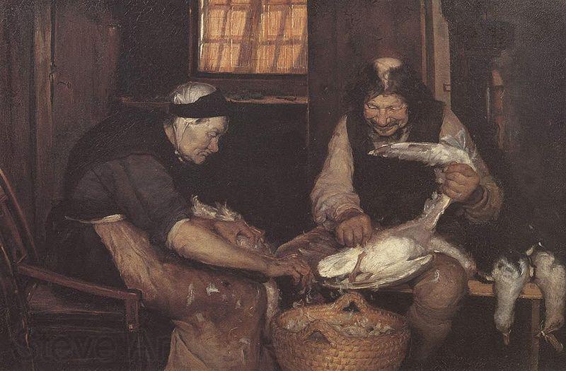 Anna Ancher Two Old People Plucking Gulls